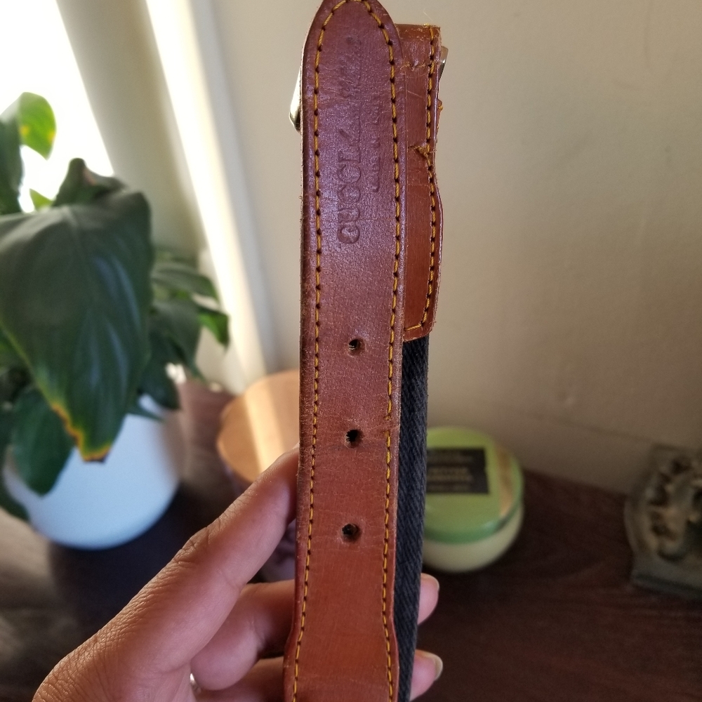 Vintage Rare Gucci Accessory Collection leather canvas belt small - Picture 6 of 8